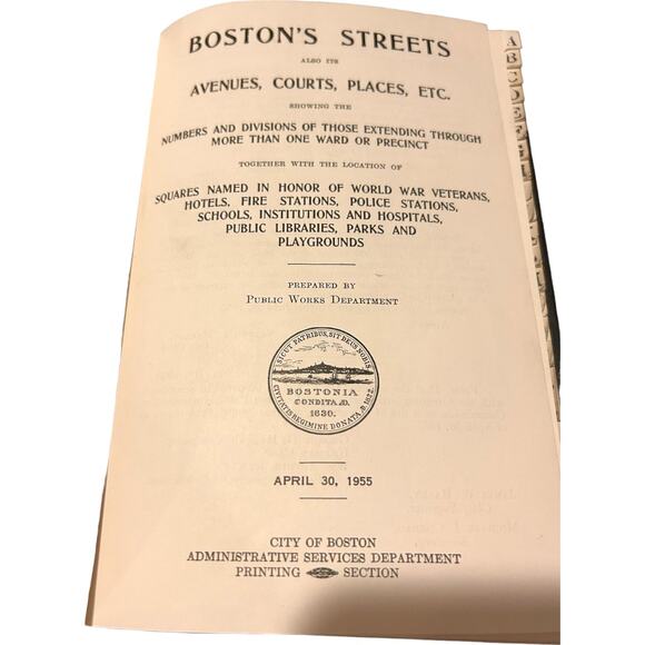 Boston's Streets also its Avenues, Courts, Places, etc. 1955 Hardcover Book - Picture 3 of 4
